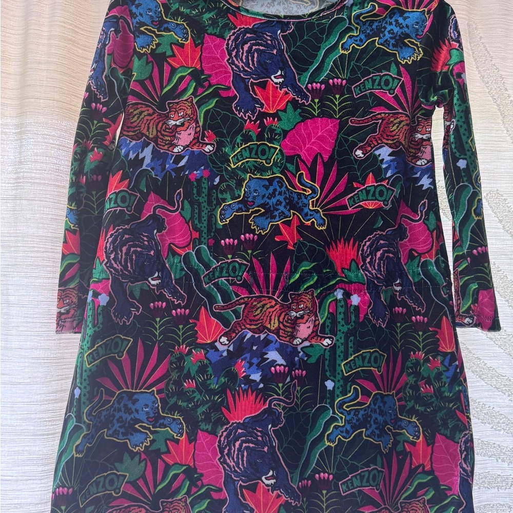 Kenzo Kids RARE Multicolor Animal Print Dress *missing ribbon at waist AS-IS